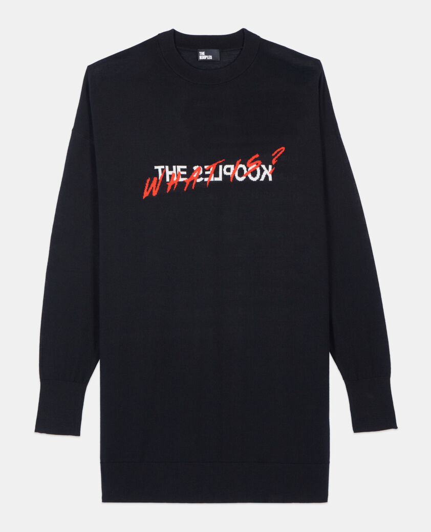 The Kooples WOMEN BLACK RED OFF WHITE what is black wool sweater