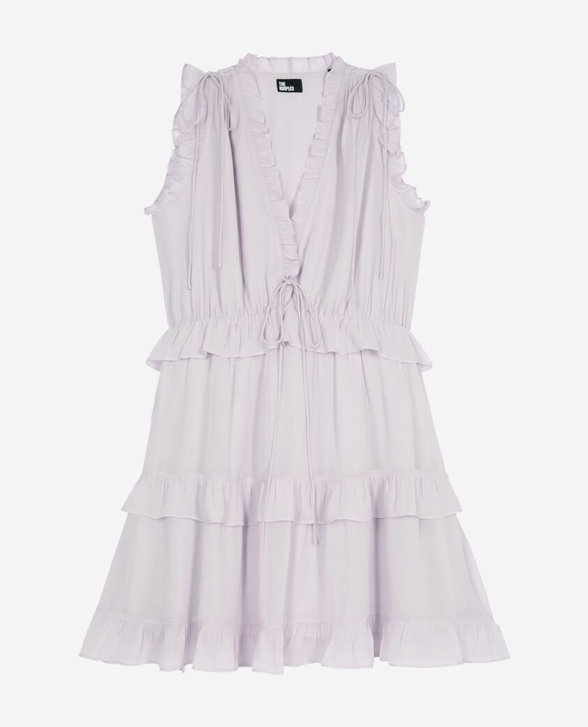 The Kooples F LIGHT PURPLE short dress with lilac ruffles