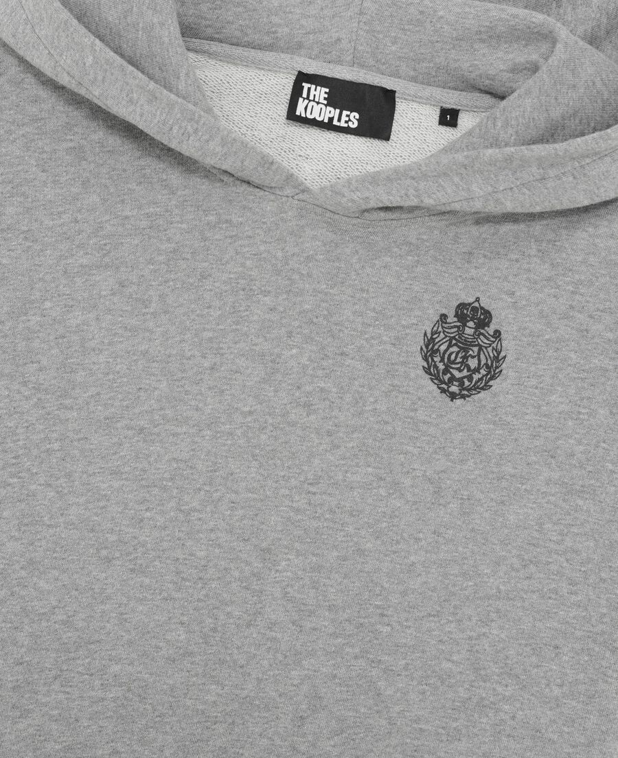 The Kooples F GREY MELANGE grey short hooded sweatshirt