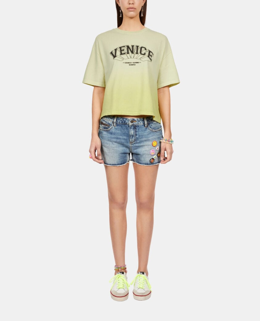 The Kooples FEMME BRIGHT YELLOW t-shirt dégradé avec sérigraphie jaune