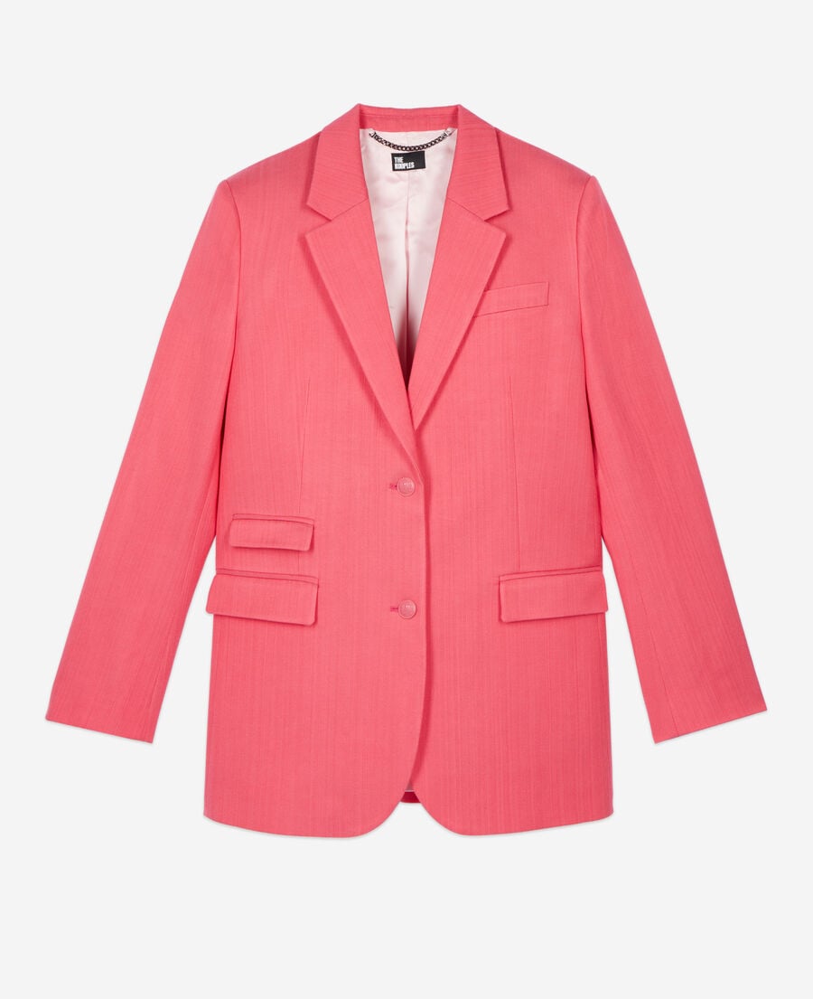 The Kooples WOMEN RETRO PINK fuchsia suit jacket