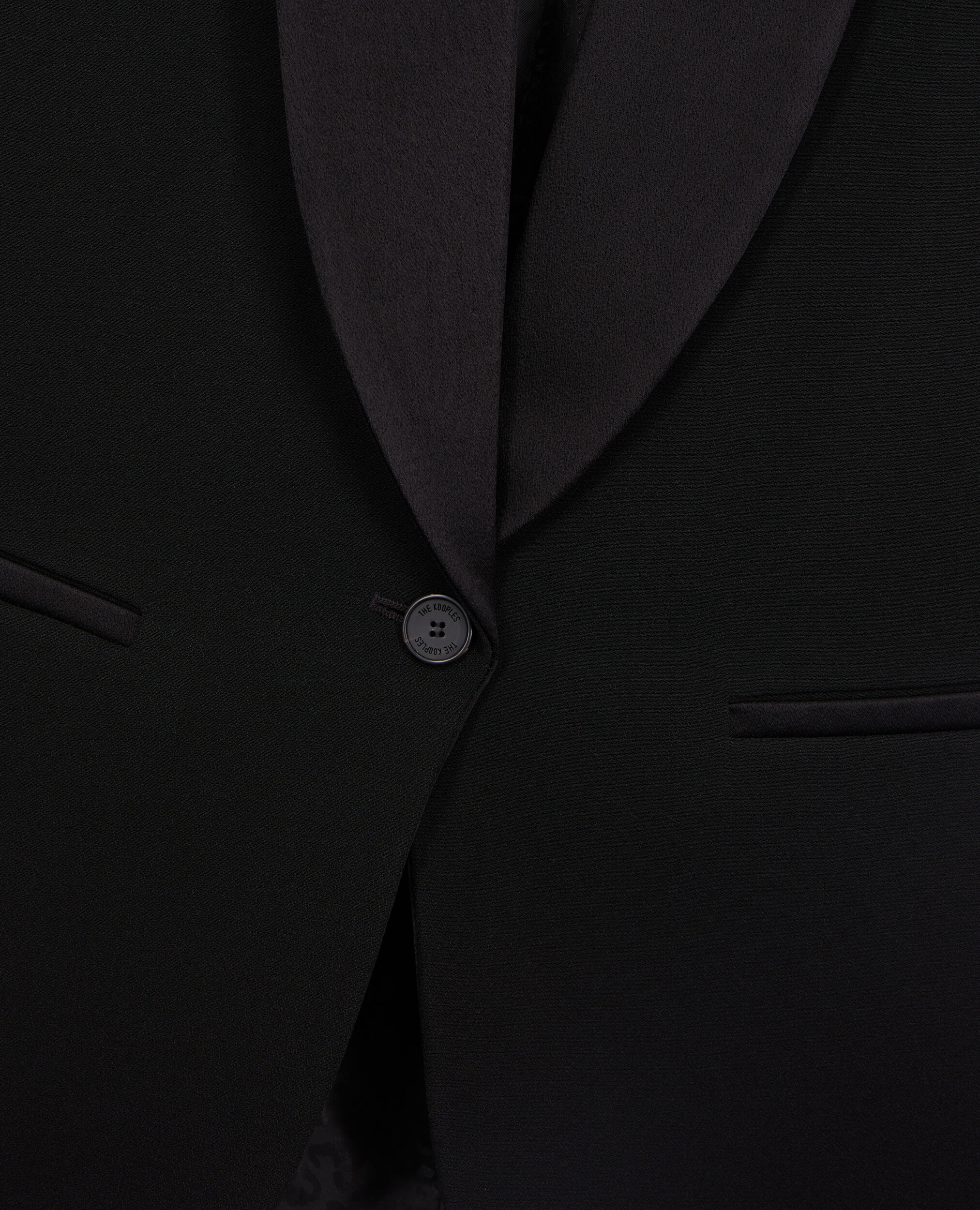 Schwarze Anzugjacke aus Krepp, BLACK, hi-res image number null