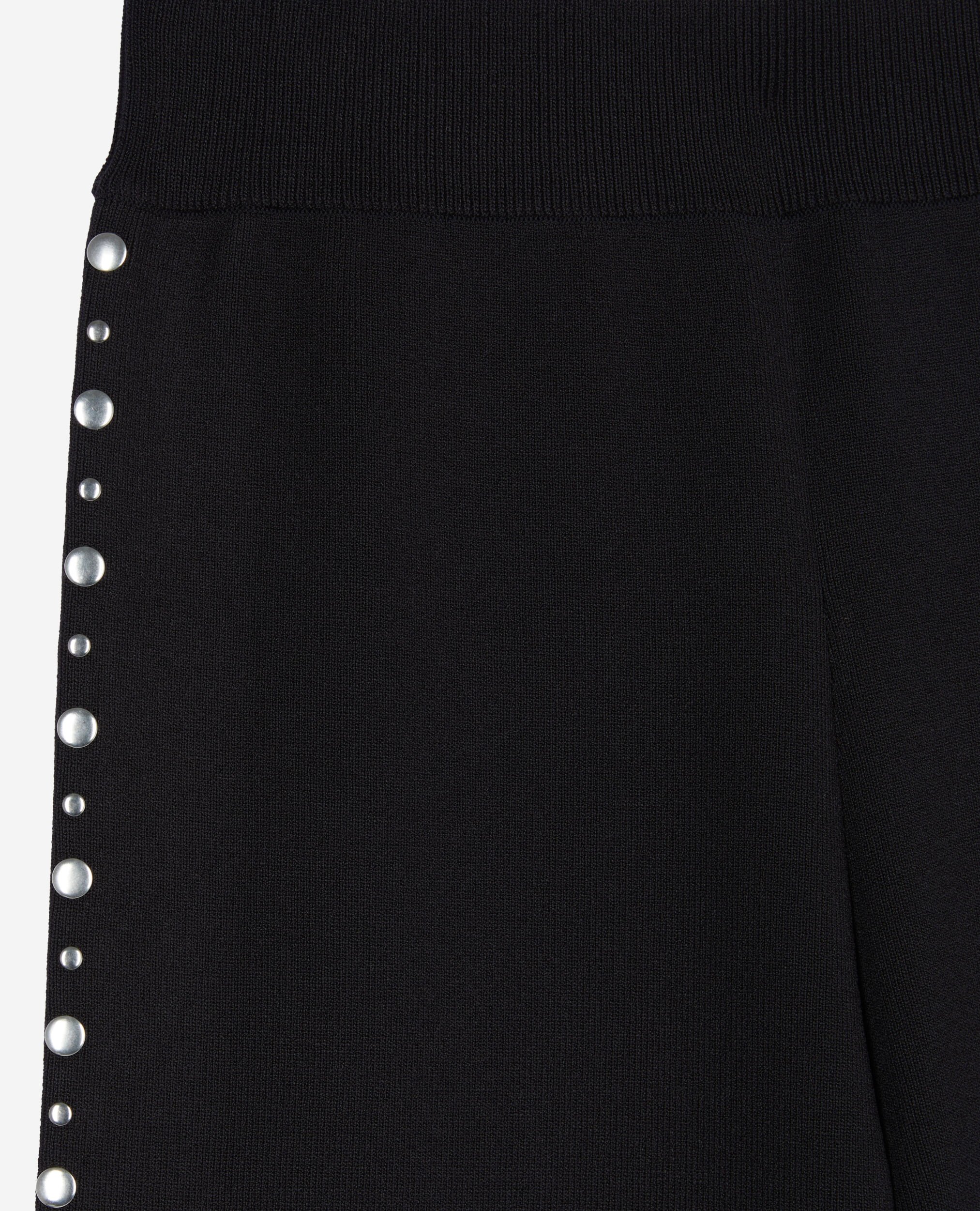 Pantalon en maille avec studs noir, BLACK, hi-res image number null