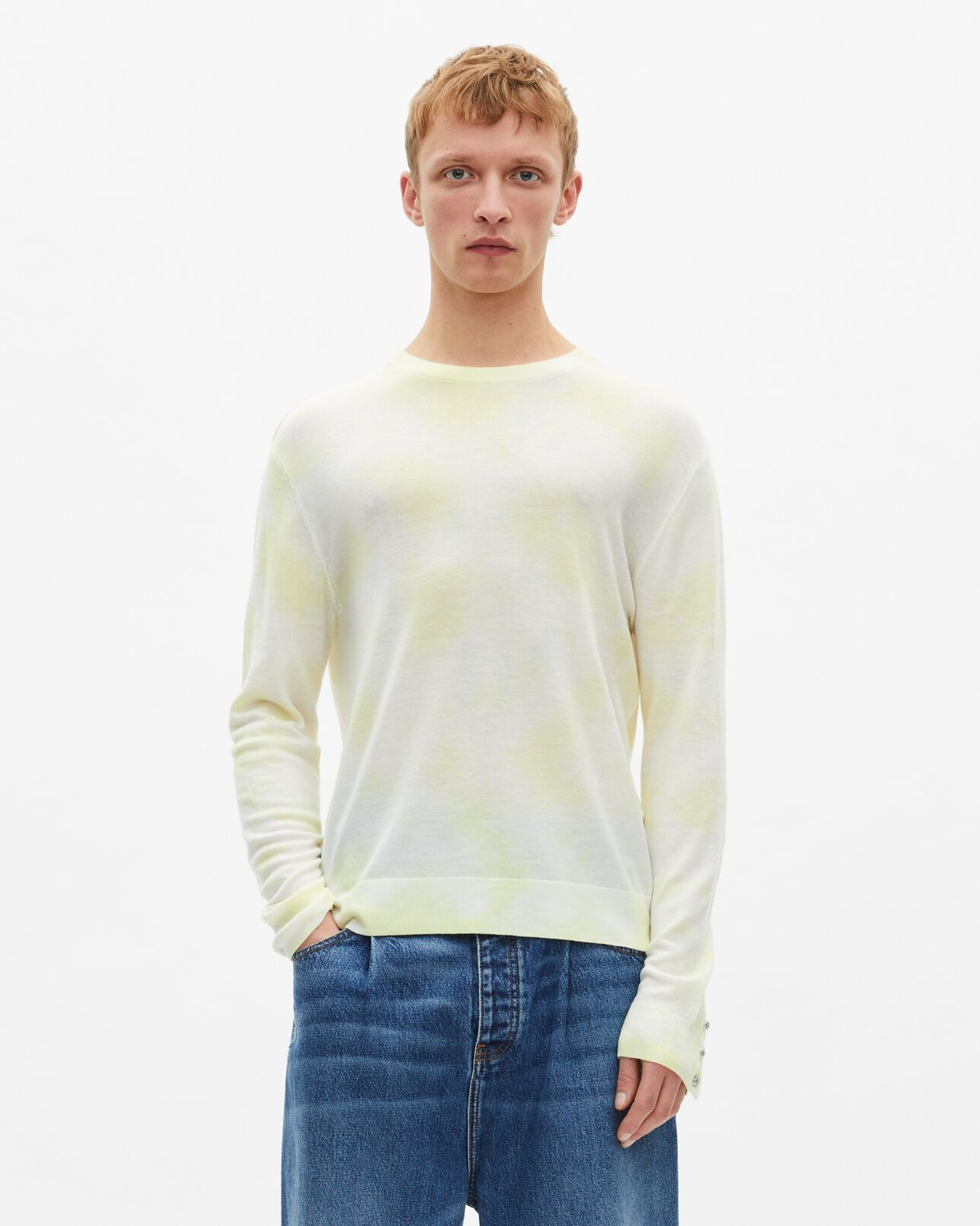 The Kooples HOMBRE YELLOW - ECRU jersey lana merina tie and dye amarillo