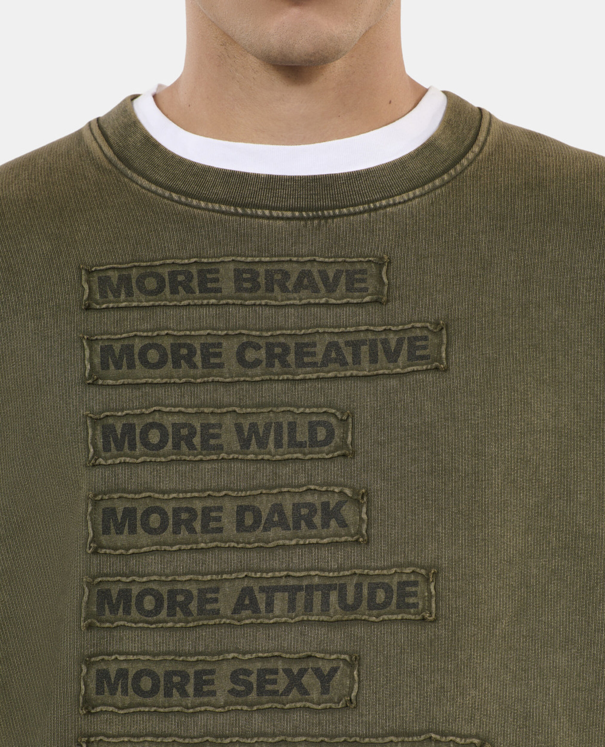 Sweatshirt à patchs kaki, OLIVE NIGHT, hi-res image number null