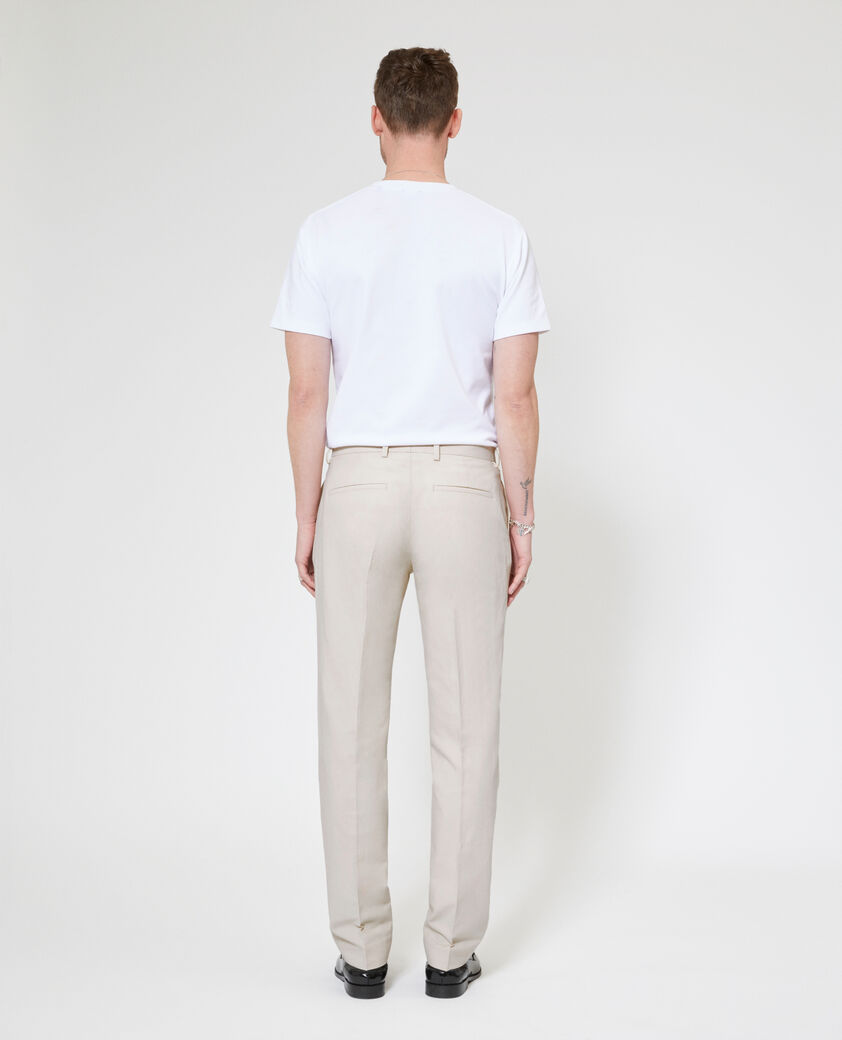 The Kooples HERREN LIGHT BEIGE anzughose aus baumwoll-leinen beige