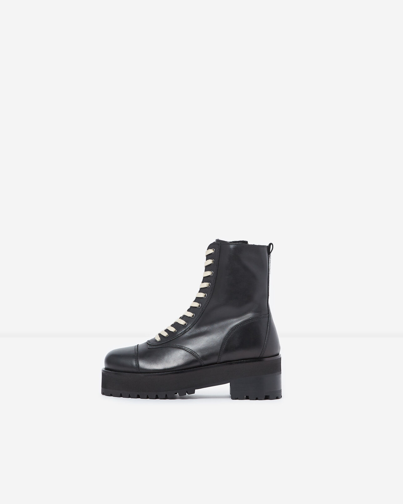 The Kooples FEMME BLACK bottines cuir noires à semelles crantées