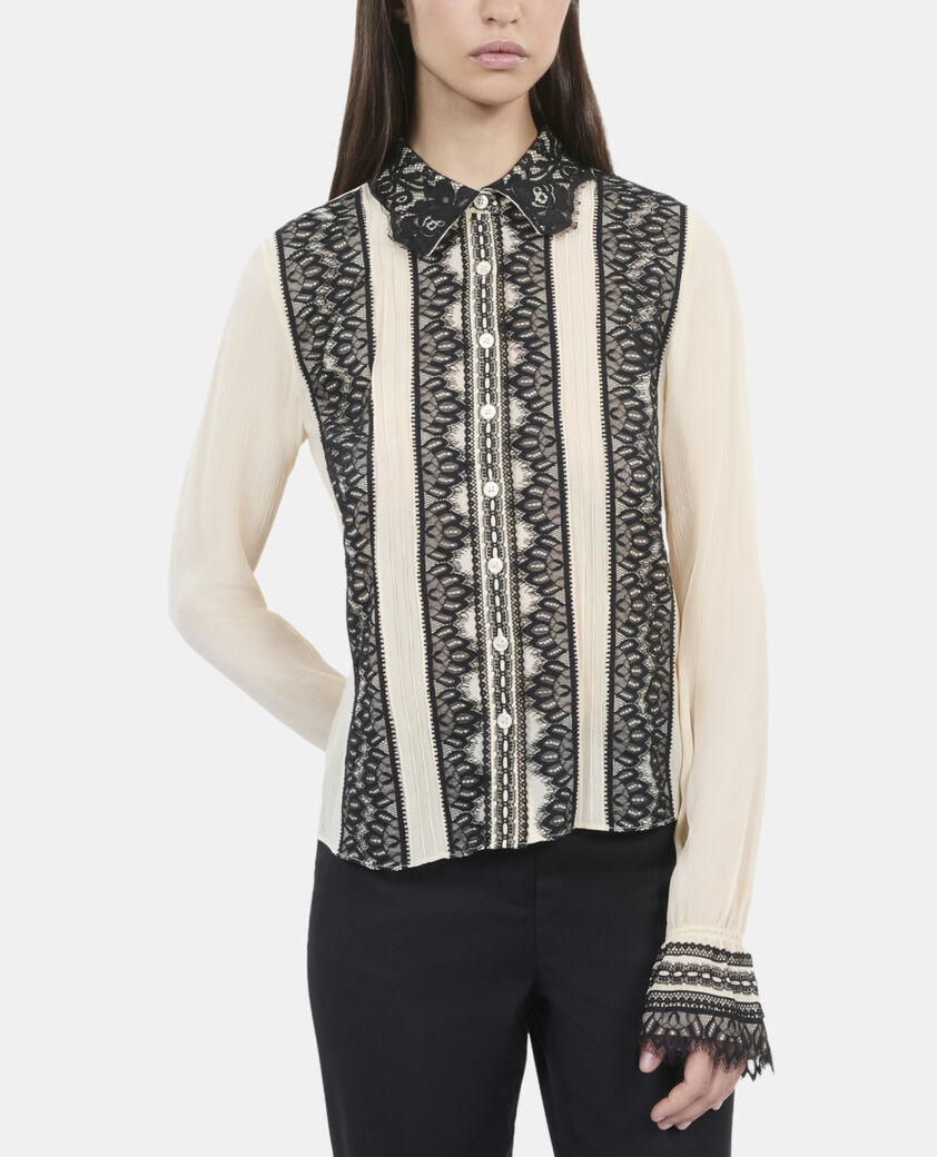 The Kooples FEMME ECRU chemise en soie écrue