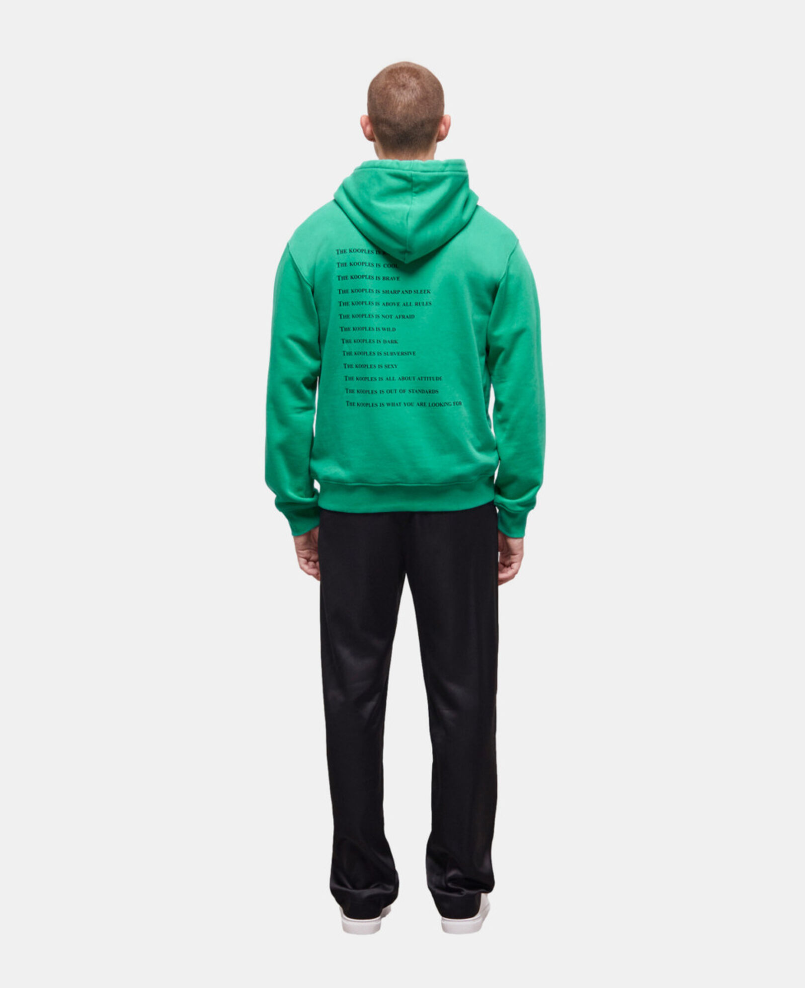 The Kooples HERREN GREEN grünes sweatshirt mit „what is“-schriftzug