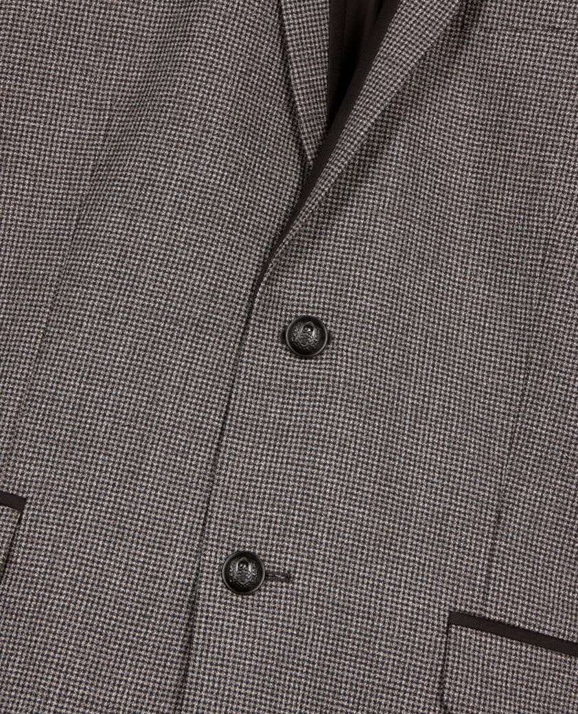 The Kooples HERREN BLACK GREY schwarz-weiße anzugjacke hahnentrittmuster