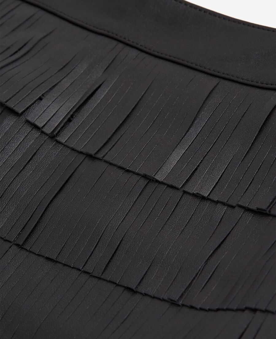 jupe courte en cuir noire
