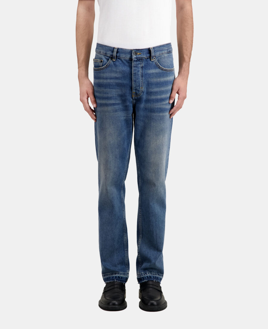 straight blue jeans