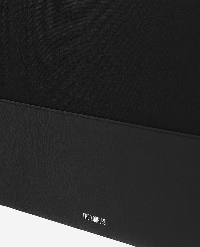 The Kooples MEN BLACK black canvas and grained leather computer case