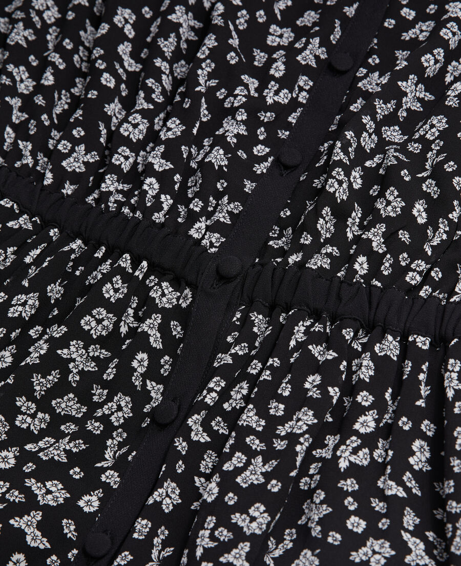 long printed dress with buttoning