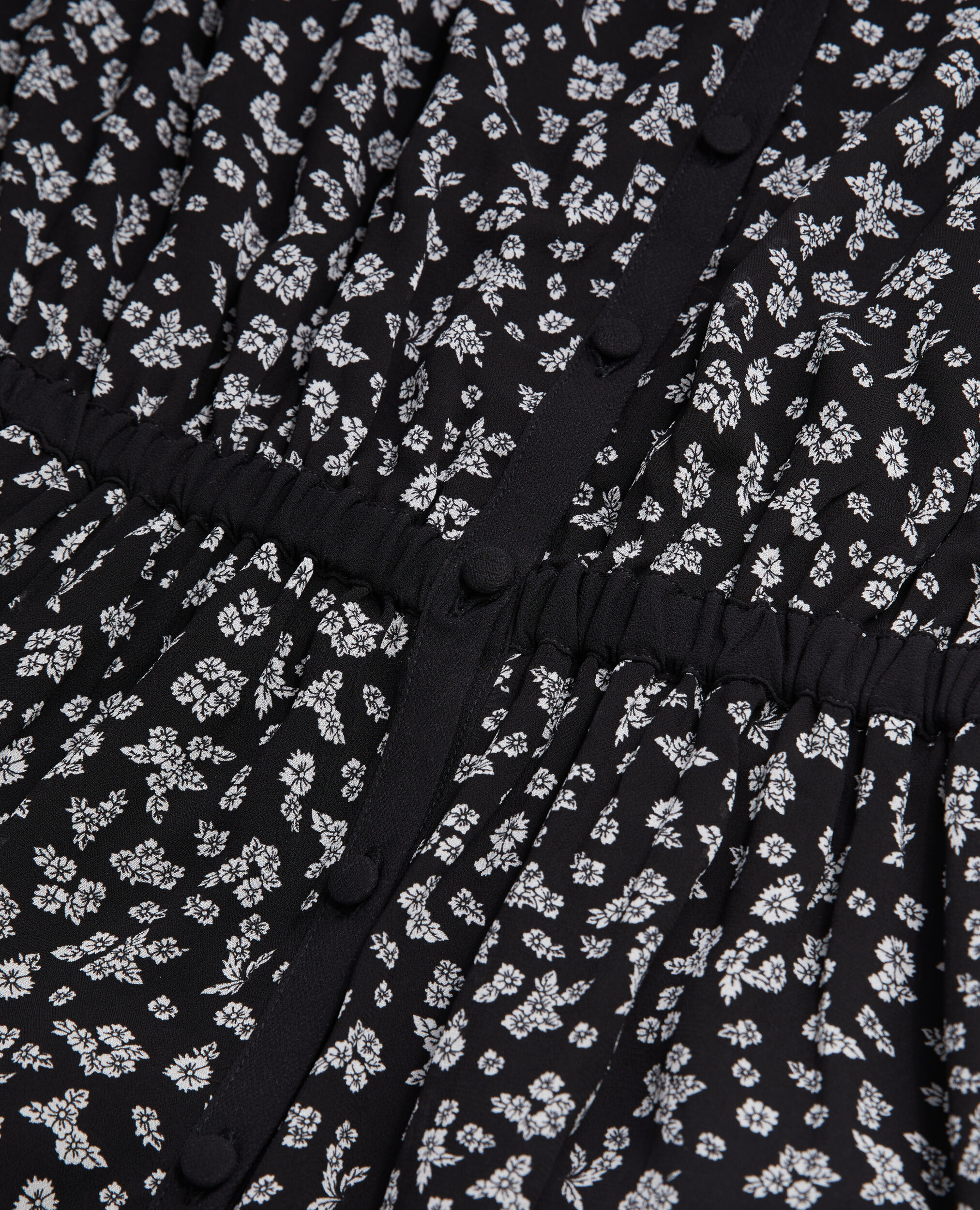 Long printed dress with buttoning, BLACK-ECRU, hi-res image number null