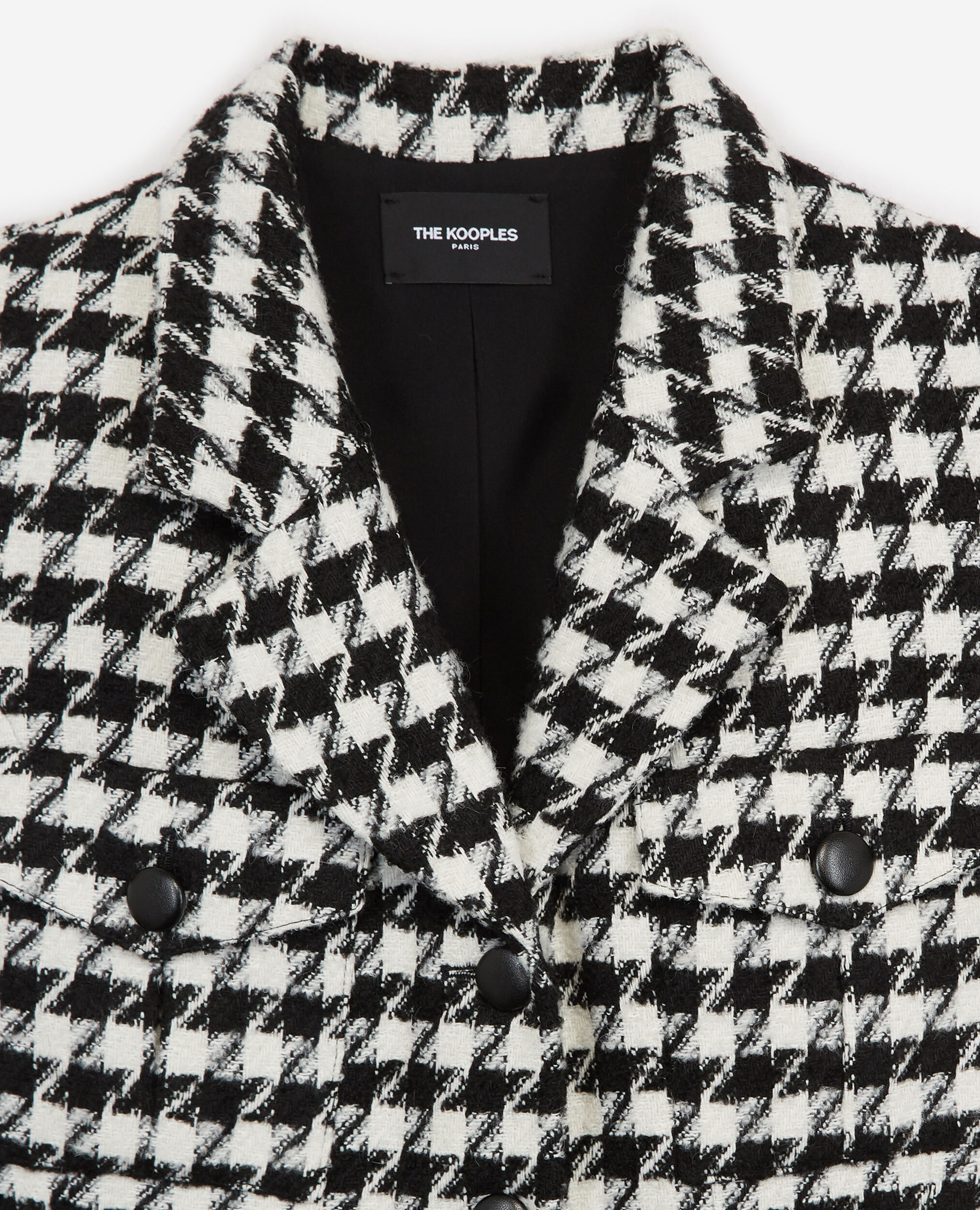 Formal tweed jacket with houndstooth motif, BLACK WHITE, hi-res image number null