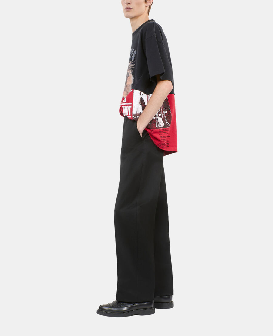 The Kooples MEN BLACK WASHED black serigraphy t-shirt