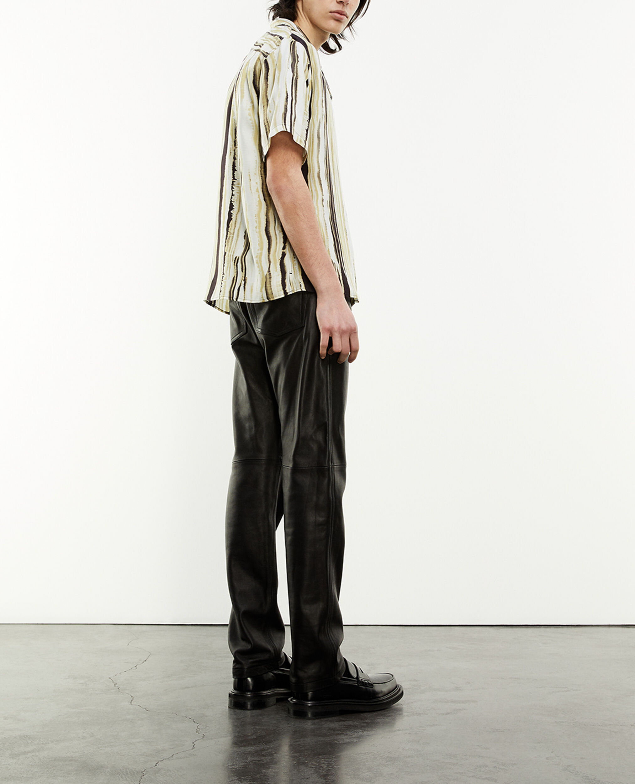 Black - yellow Hawaiian-collar shirt, BLACK / YELLOW / WHITE, hi-res image number null