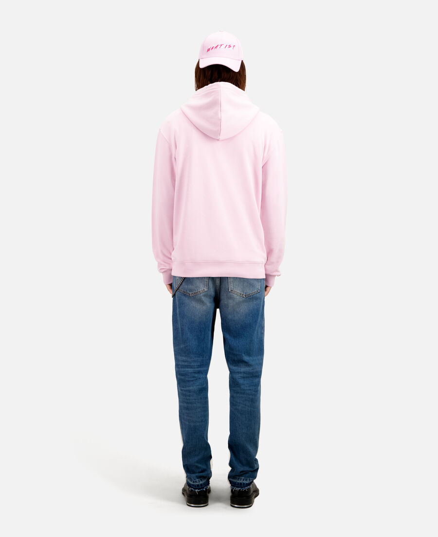sudadera capucha rosa logotipo para hombre