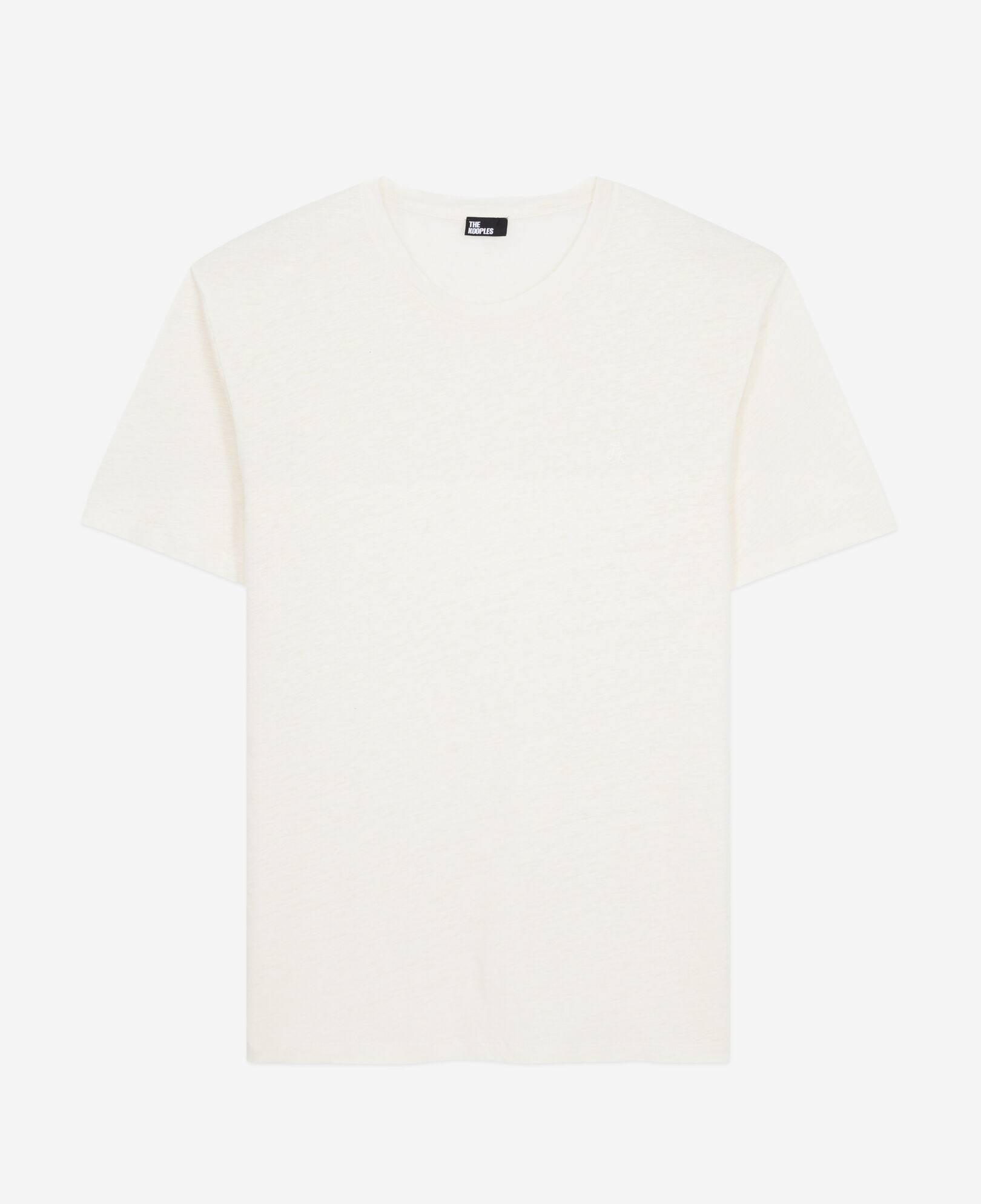 The Kooples HOMME ECRU t-shirt homme ecru en lin avec blason