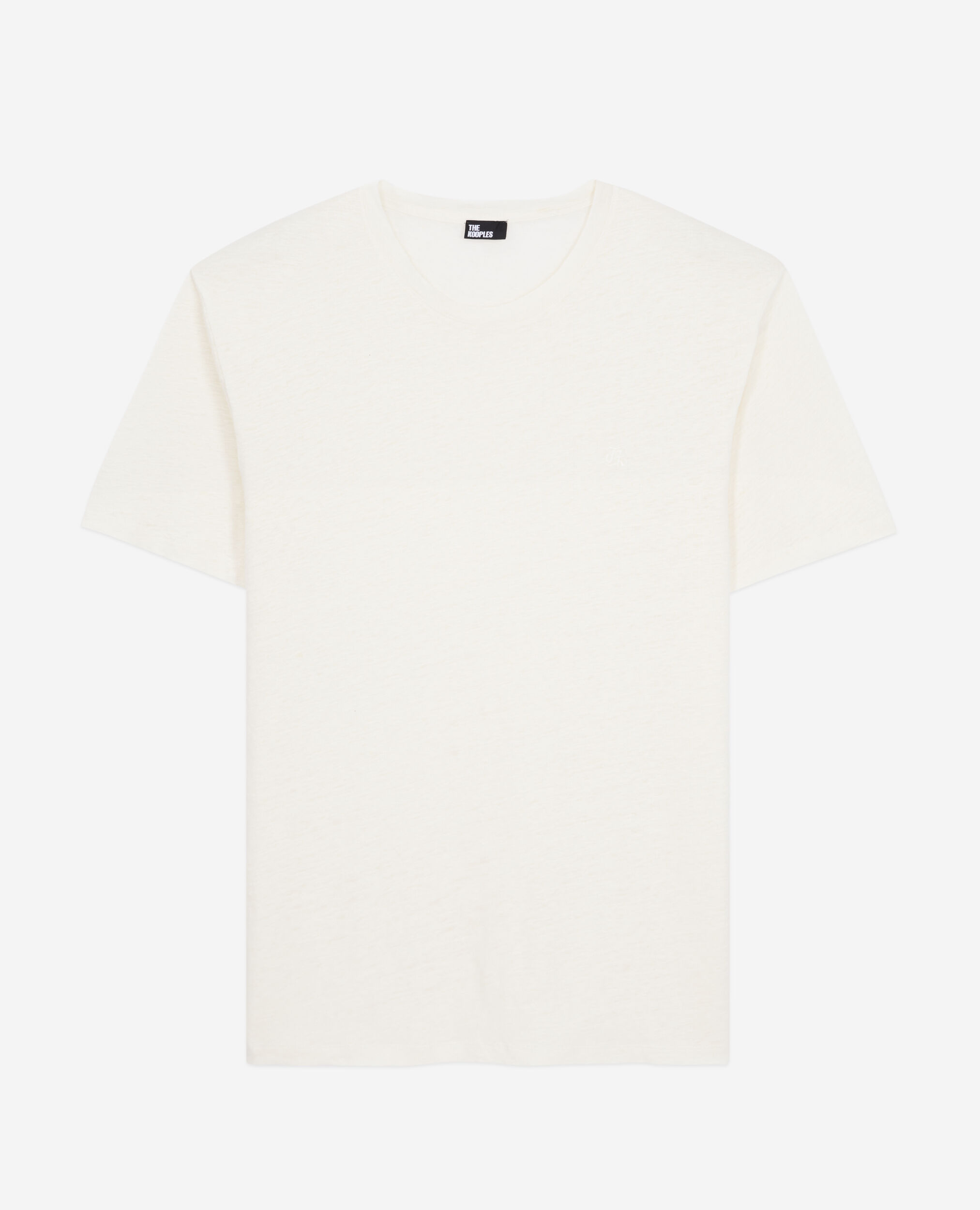 T-shirt Homme ecru en lin avec blason, ECRU, hi-res image number null