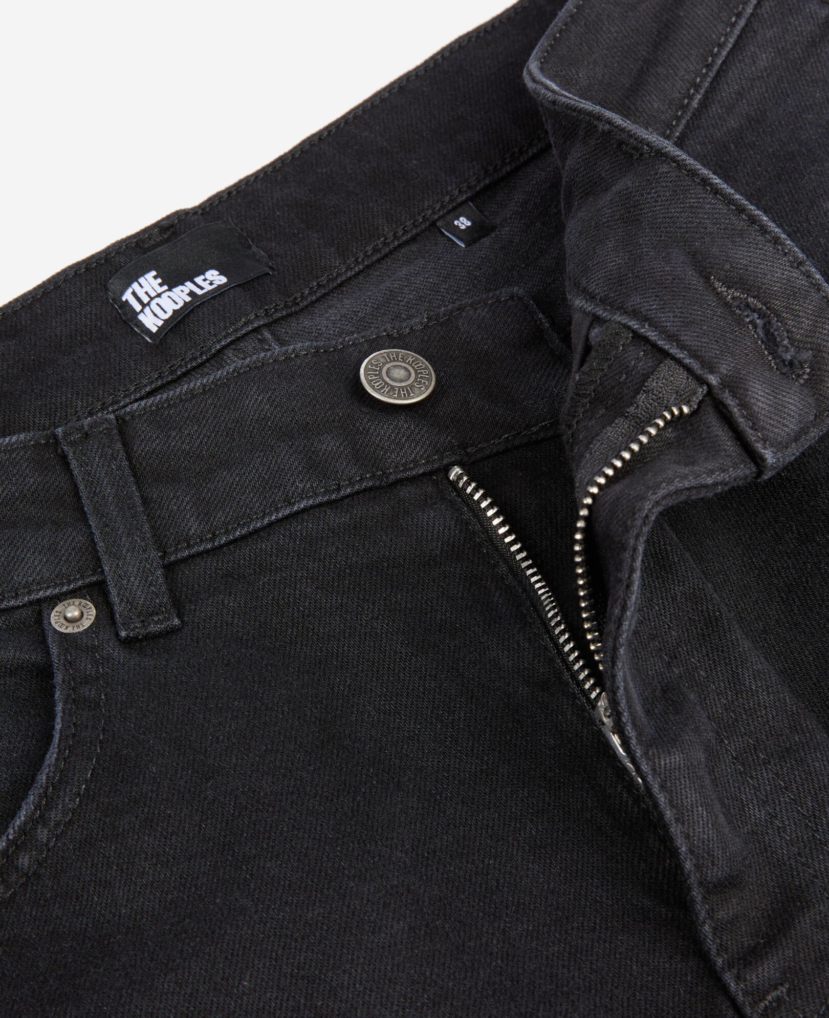 The Kooples WOMEN BLACK WASHED black flare jeans