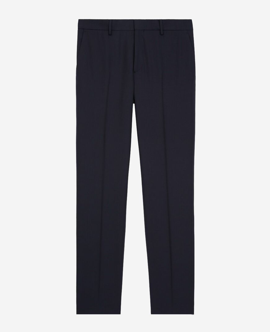 The Kooples HOMME DARK NAVY pantalon de costume en laine ajusté bleu