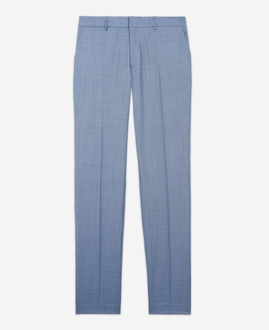 fitted light blue wool suit pants