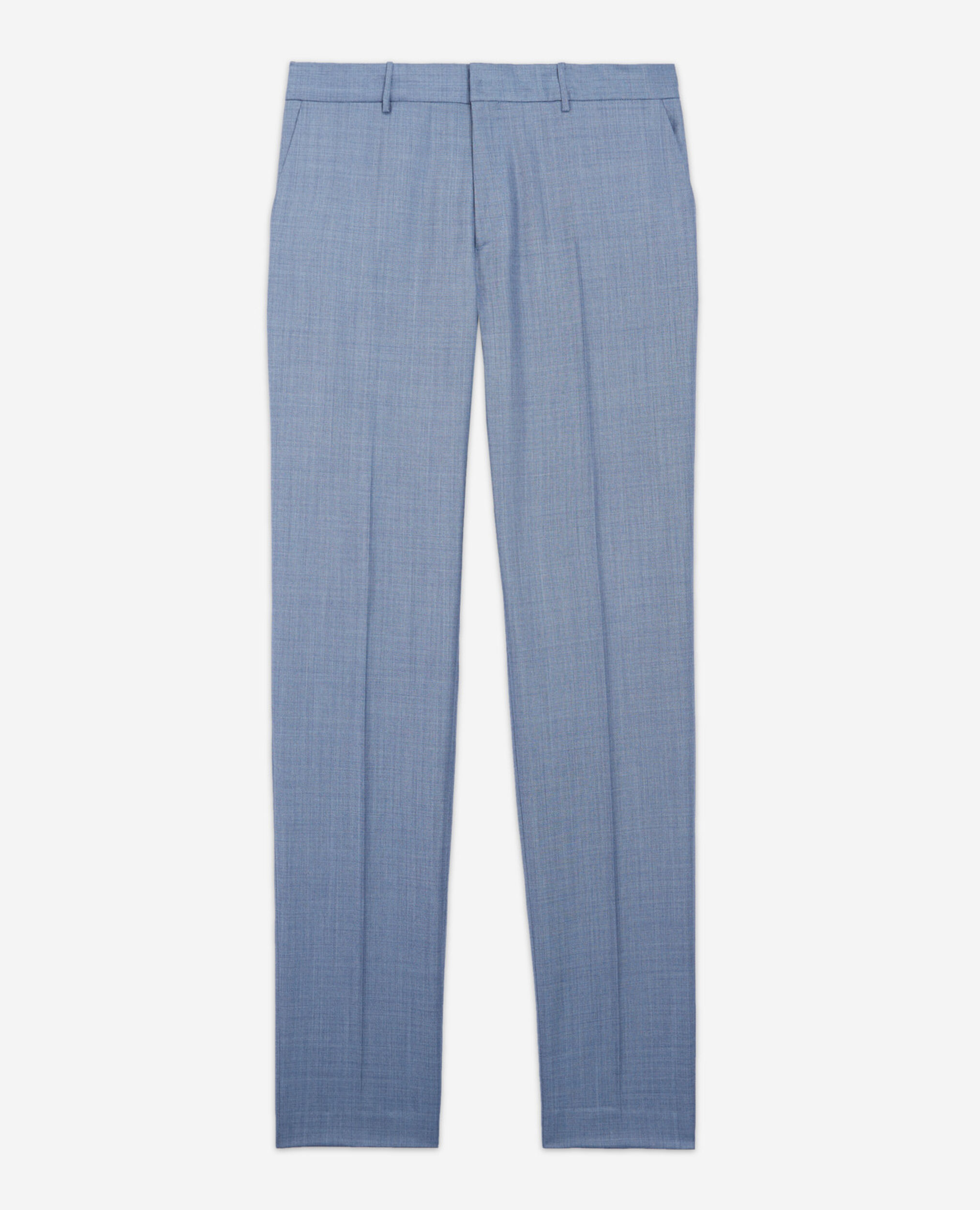 Fitted light blue wool suit pants, SKY, hi-res image number null