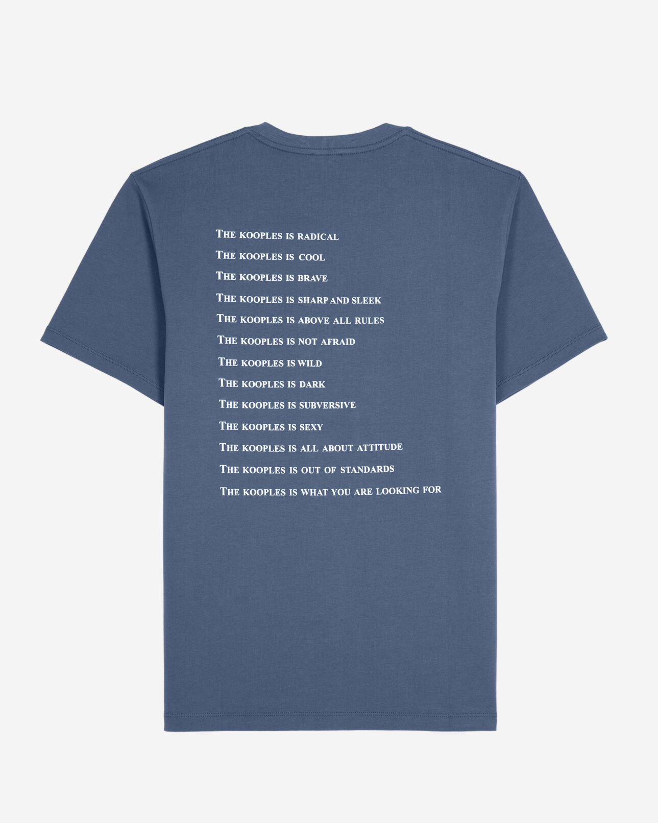 The Kooples HERREN DARK NAVY / DARK NAVY nachtblaues t-shirt mit „what is“-schriftzug