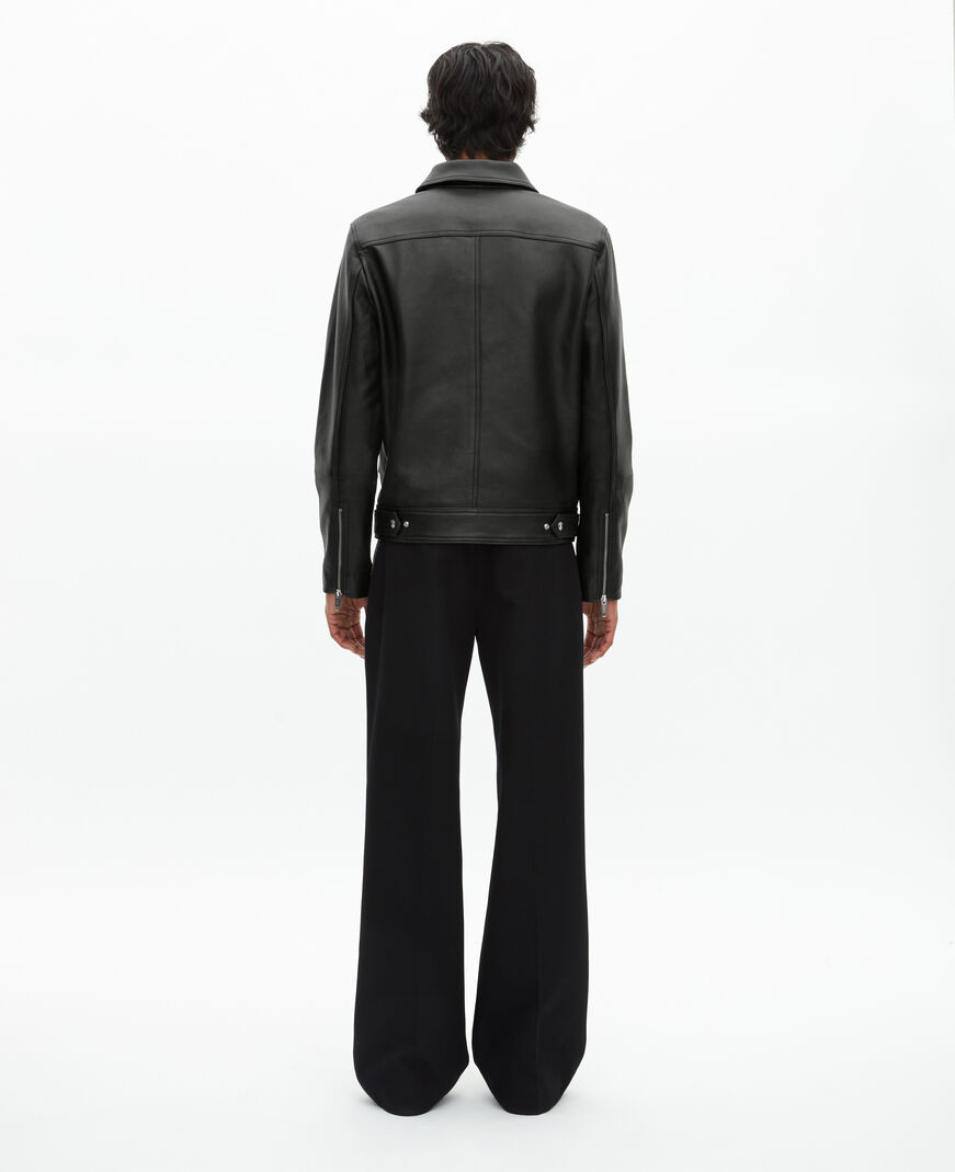The Kooples MEN BLACK black leather jacket
