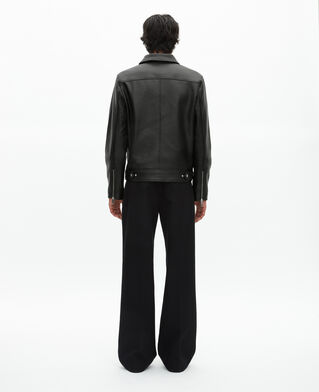 The Kooples MEN BLACK black leather jacket