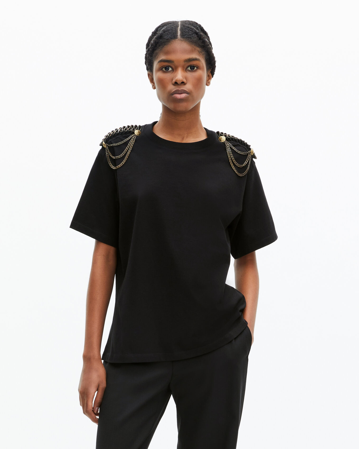 T-shirt noir, BLACK WASHED, hi-res image number null