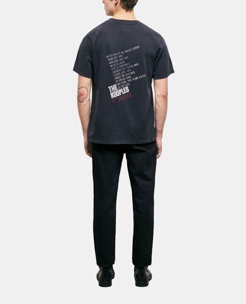 The Kooples HERREN BLACK WASHED t-shirt herren mit tiger-siebdruck