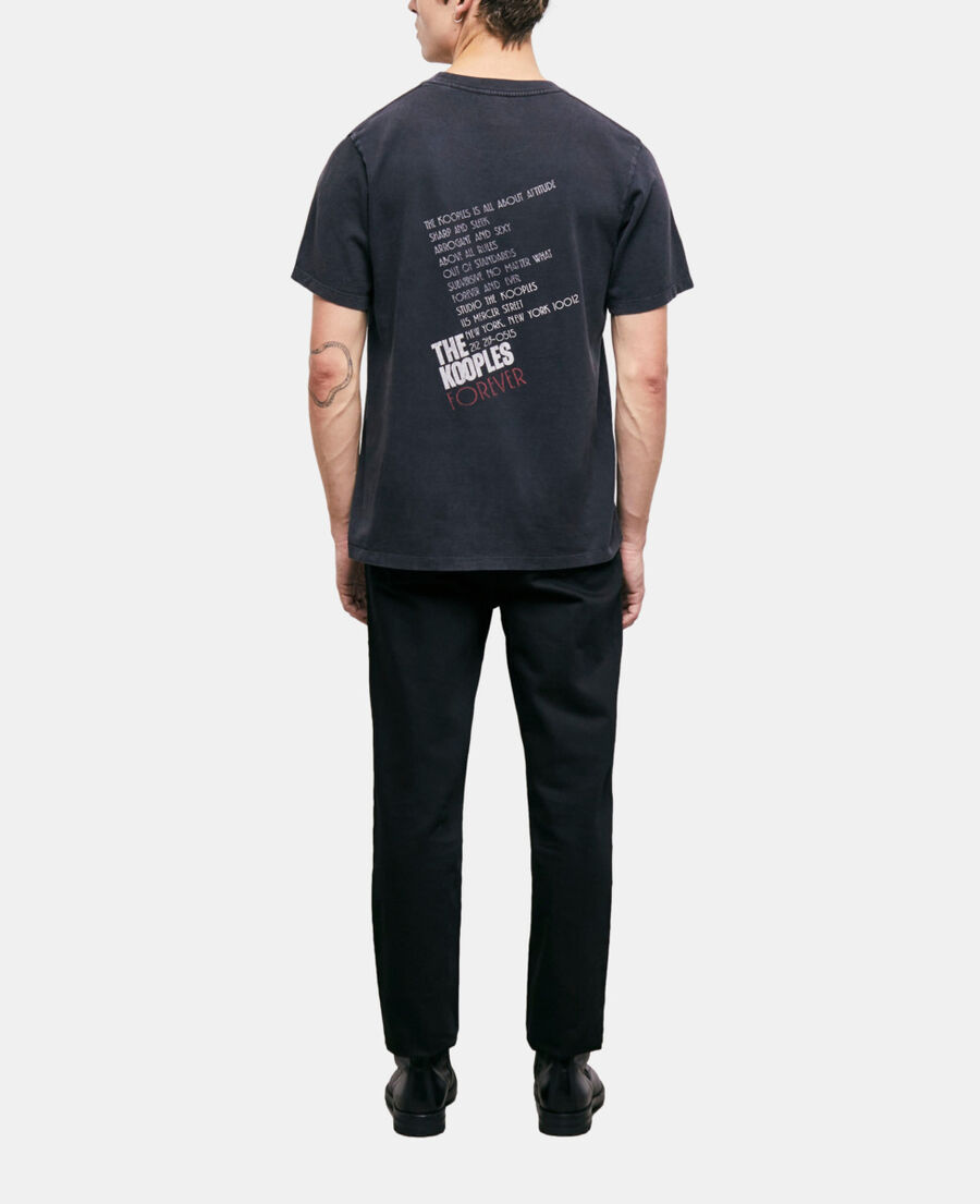 The Kooples MEN BLACK WASHED men's tiger screen print t-shirt