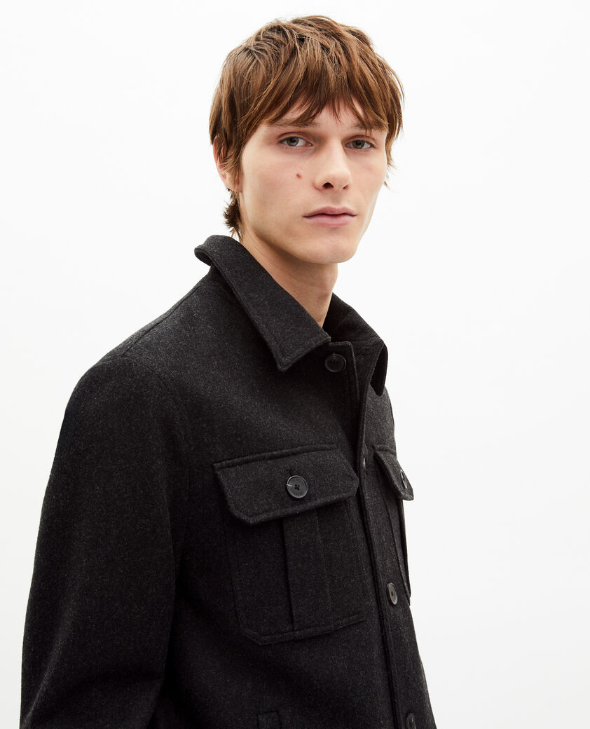 The Kooples MEN ANTHRACITE almond green wool jacket