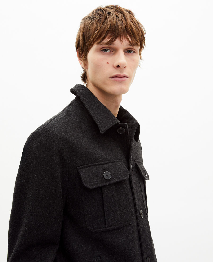 The Kooples H ANTHRACITE almond green wool jacket