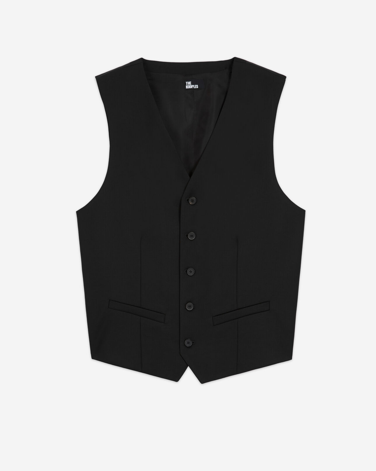 The Kooples MEN BLACK black suit vest in wool tailored cut