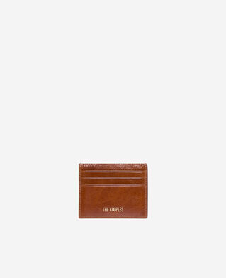 The Kooples WOMEN BROWN amelia brown leather card case