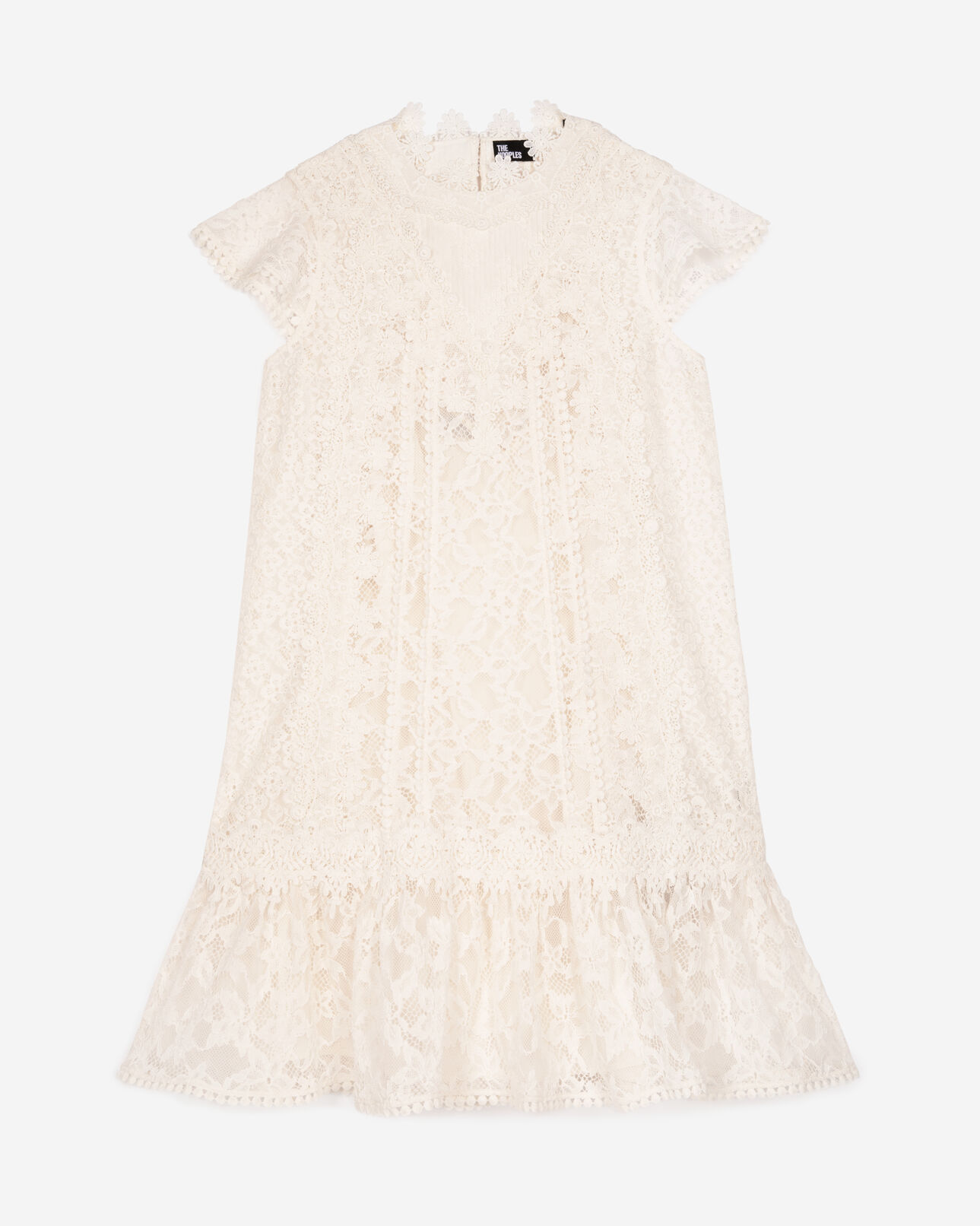 The Kooples DAMEN ECRU kurzes kleid aus ecrufarbener spitze