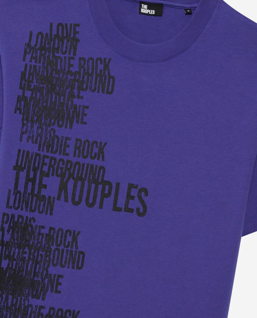 The Kooples MEN ELECTRIC BLUE t-shirt with purple screen print