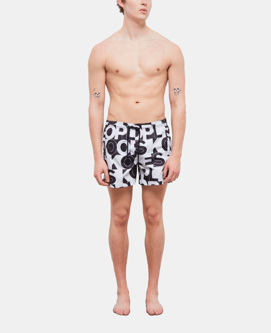 The Kooples H BLACK swim shorts with logo