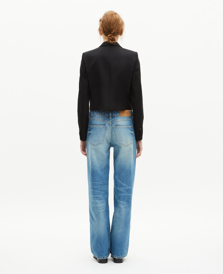 The Kooples F BLACK short asymmetrical black jacket