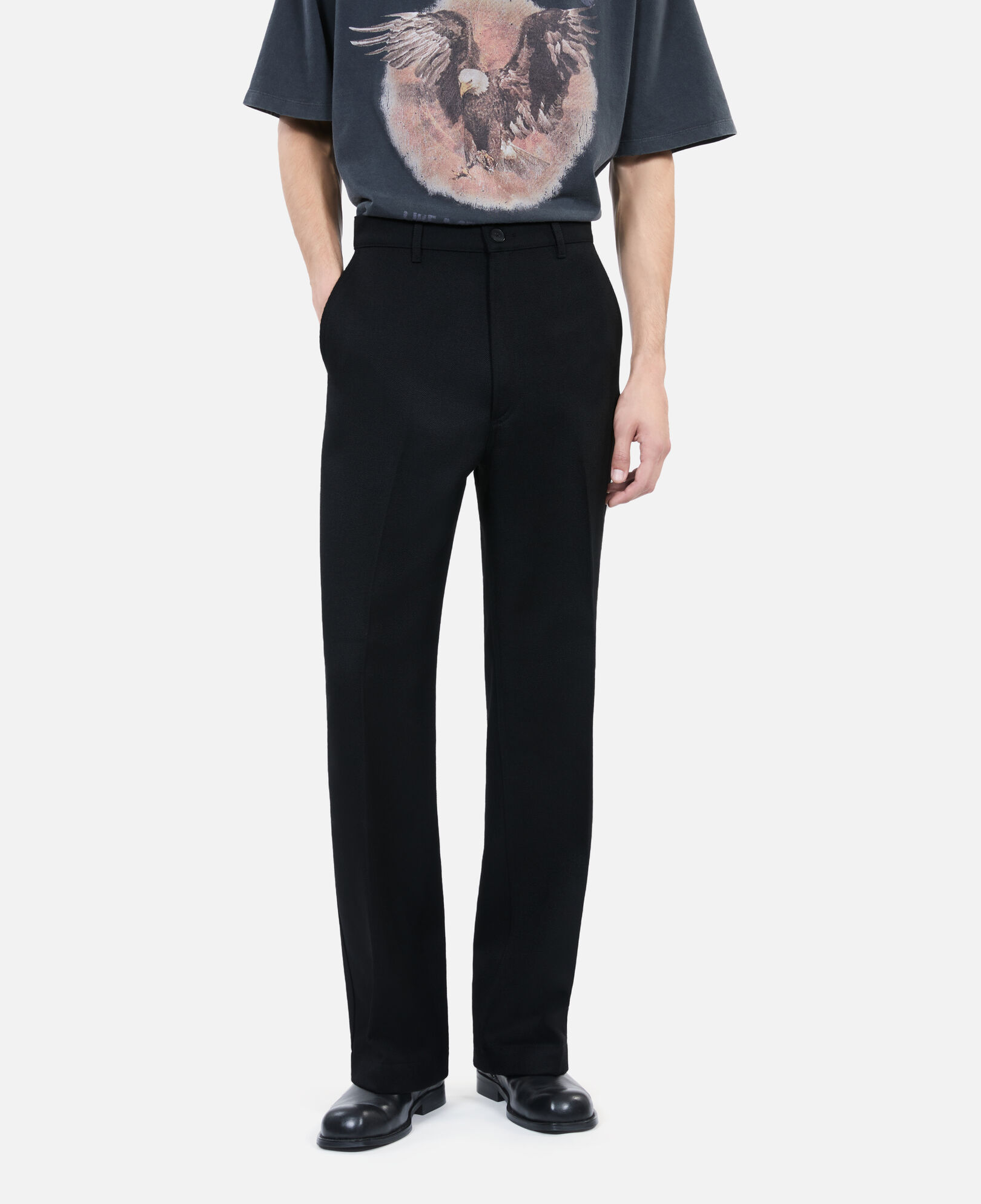 The Kooples MEN BLACK black wool trousers