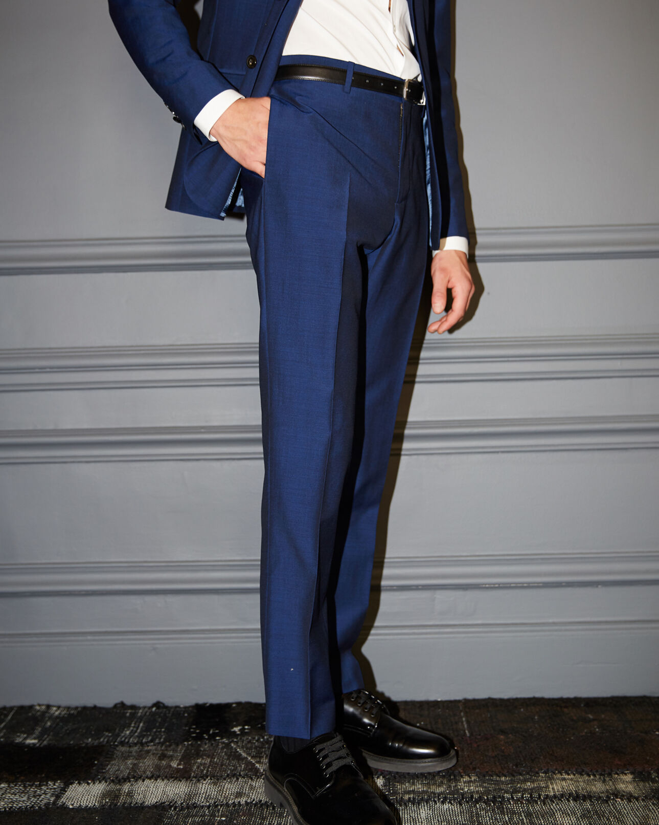The Kooples HOMME BLUE pantalon costume laine bleu marine