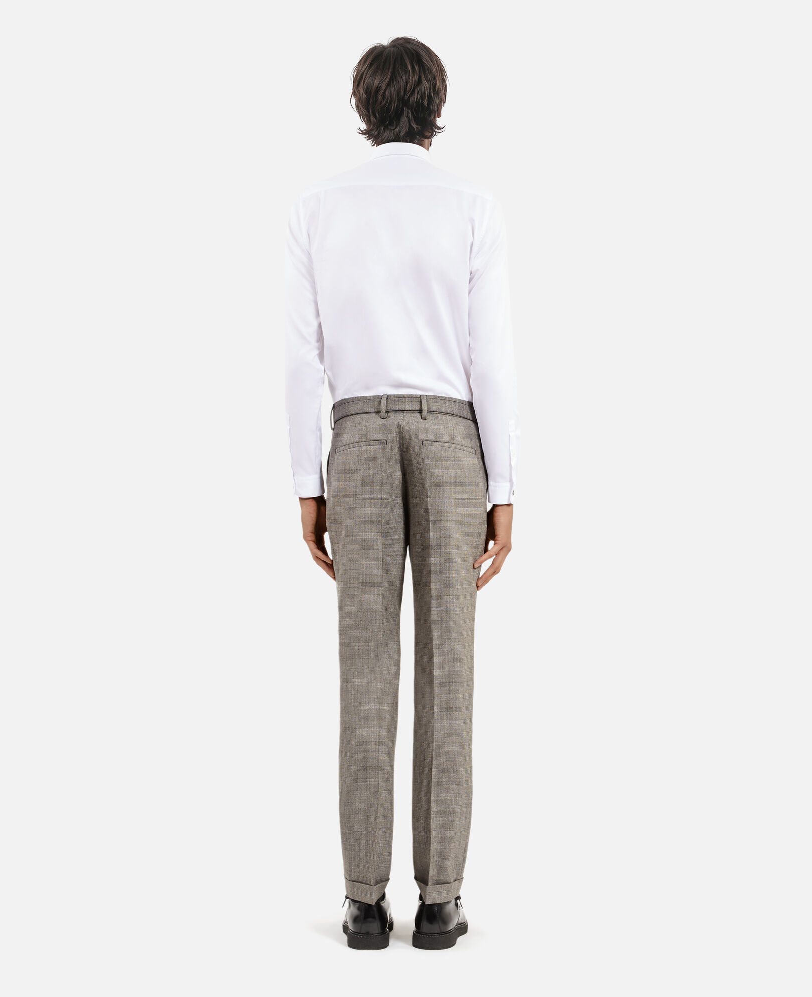 The Kooples HOMME BEIGE MELANGE pantalon de costume en laine prince de galles beige