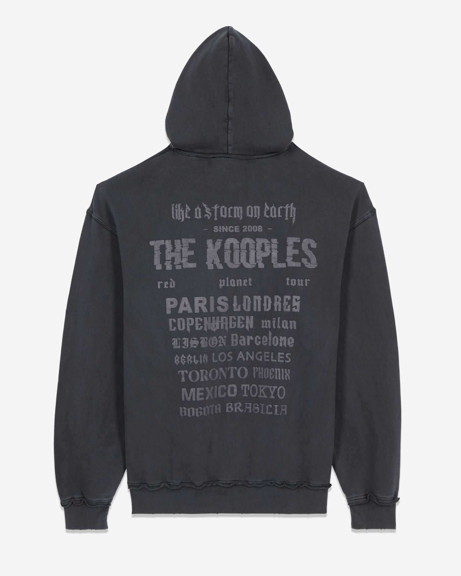 Black hoodie with serigraphy, BLACK WASHED, hi-res image number null