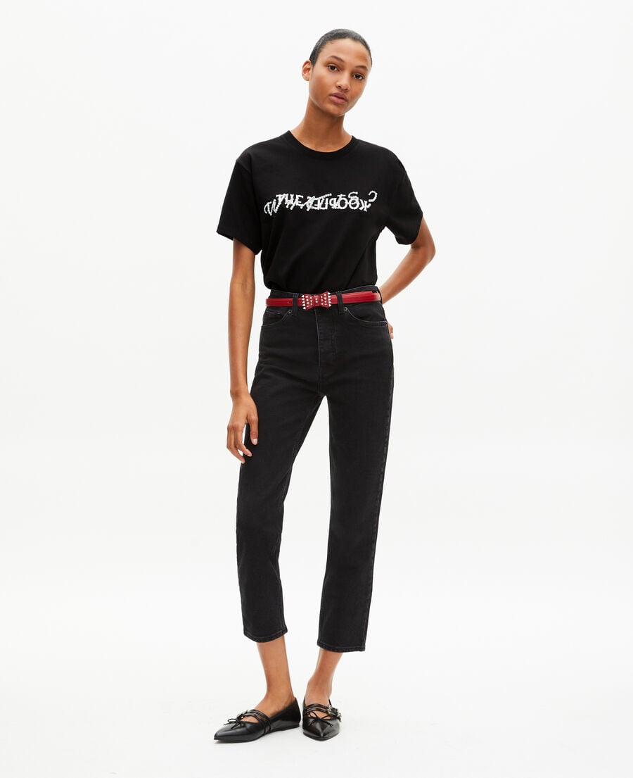 The Kooples WOMEN TANGO RED thin belt with red leather bow