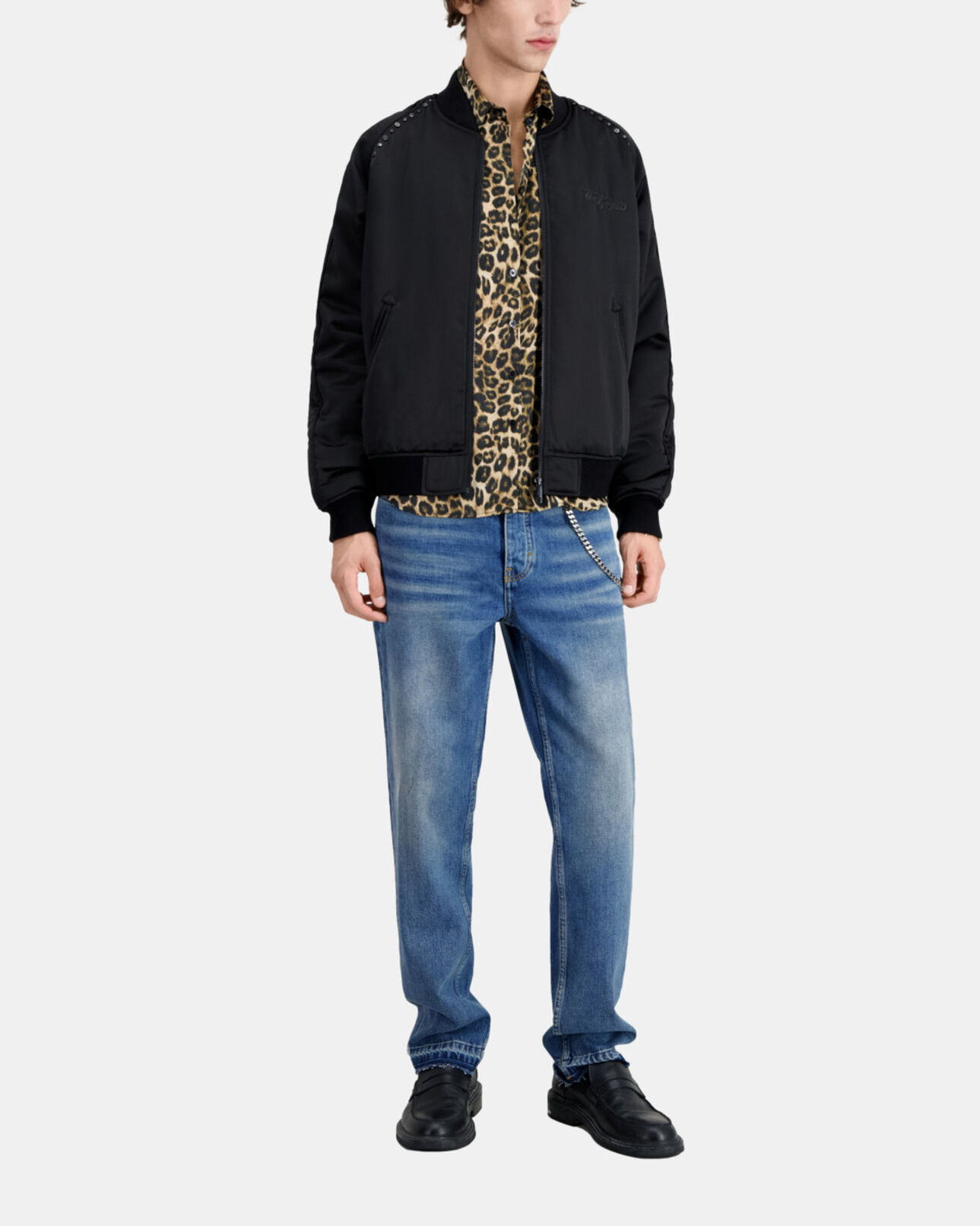 The Kooples MEN BLACK black jacket with wild tiger embroidery