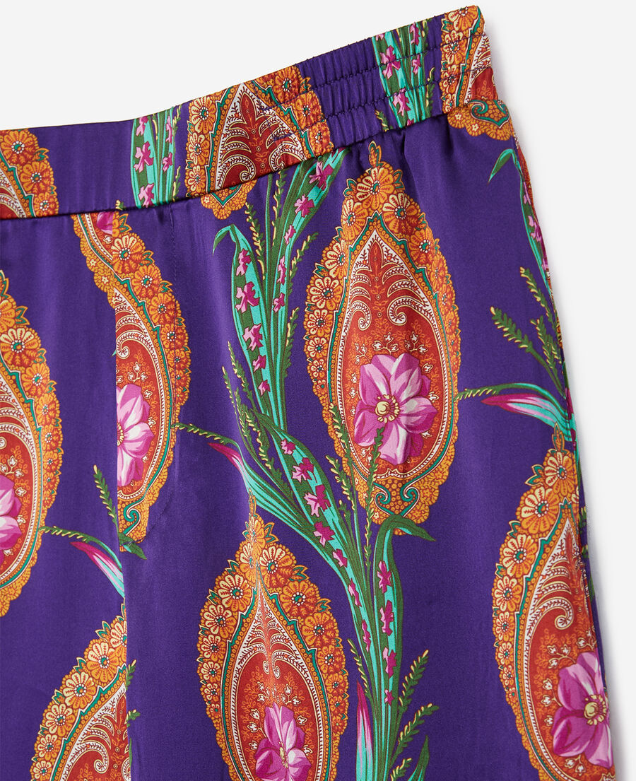 Pantalones violetas de estampado Hindu